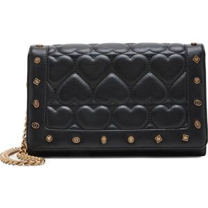 Betsey Johnson Black and Gold Quilted Crossbody Bag